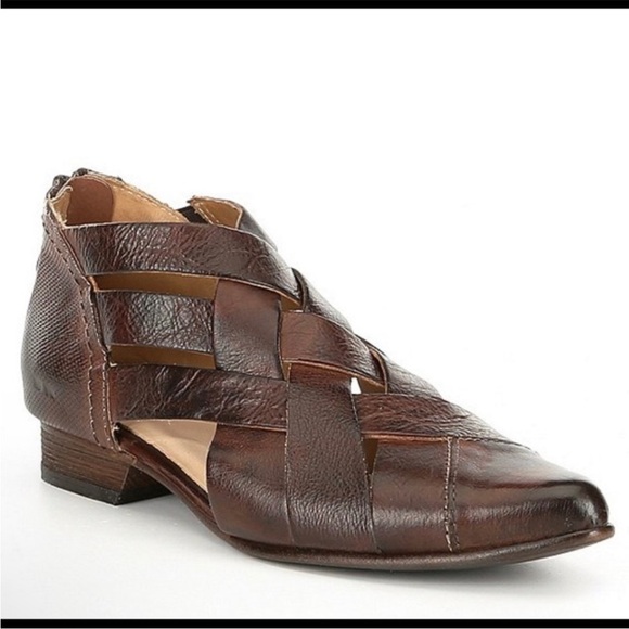 🤎BED STU BRITTANY WOVEN LEATHER SANDALS TEAK RUSTIC 8 - Picture 1 of 6
